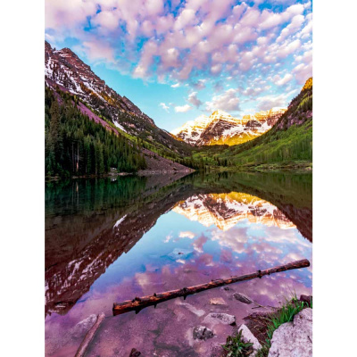 Алмазная мозаика Отражение гор 30х40 см полное заполнение Рыжий кот АЛМ-0058 1